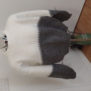Handmade two tone knit sweater